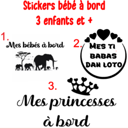 Stickers bebe à bord | 3 enfants et +